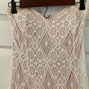 Mermaid lace sweetheart strapless dress